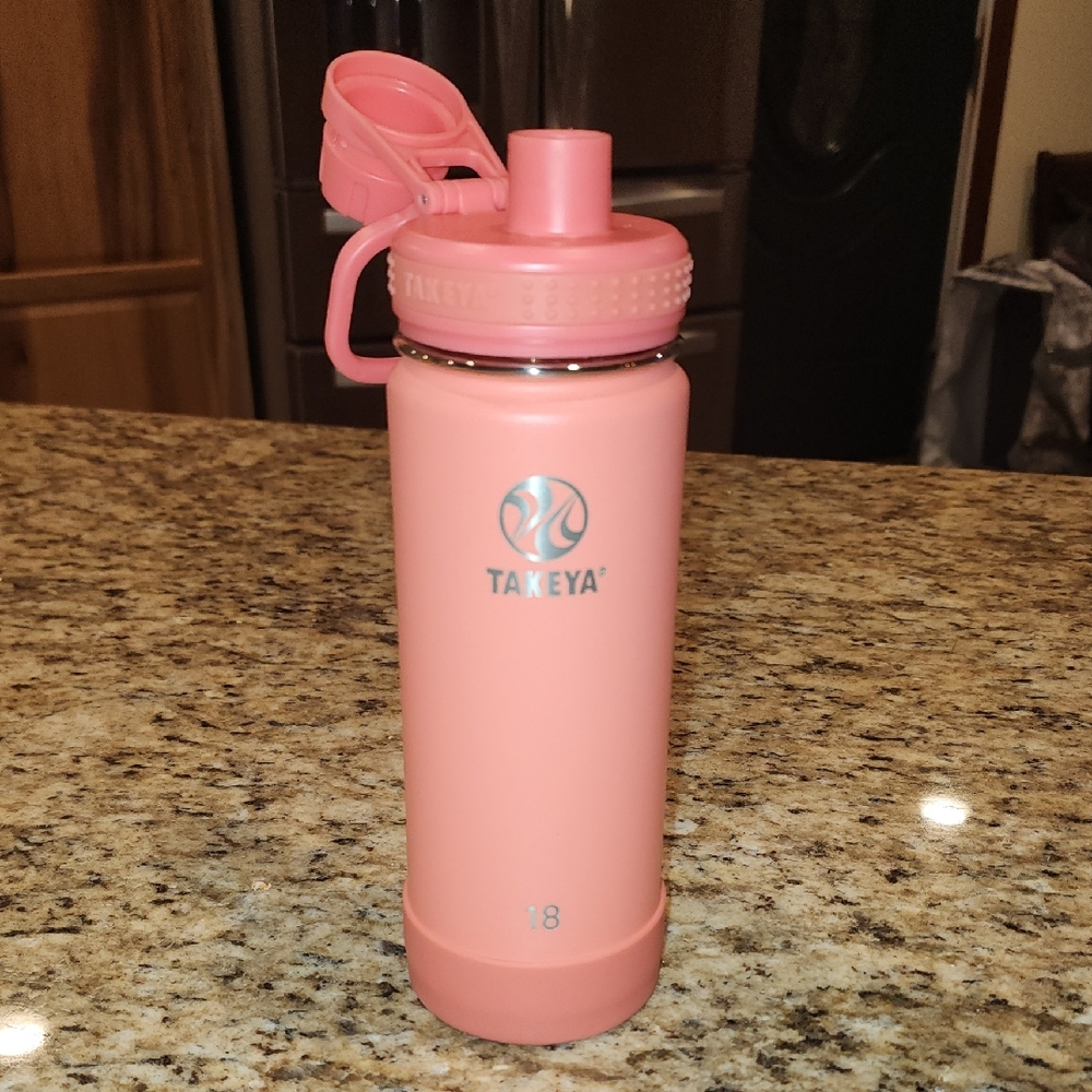 Takeya Coral Pink Insulated Water Bottle